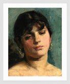 Carolus-Duran Print, Portrait Sketch of a Young Girl (1885) — white frame