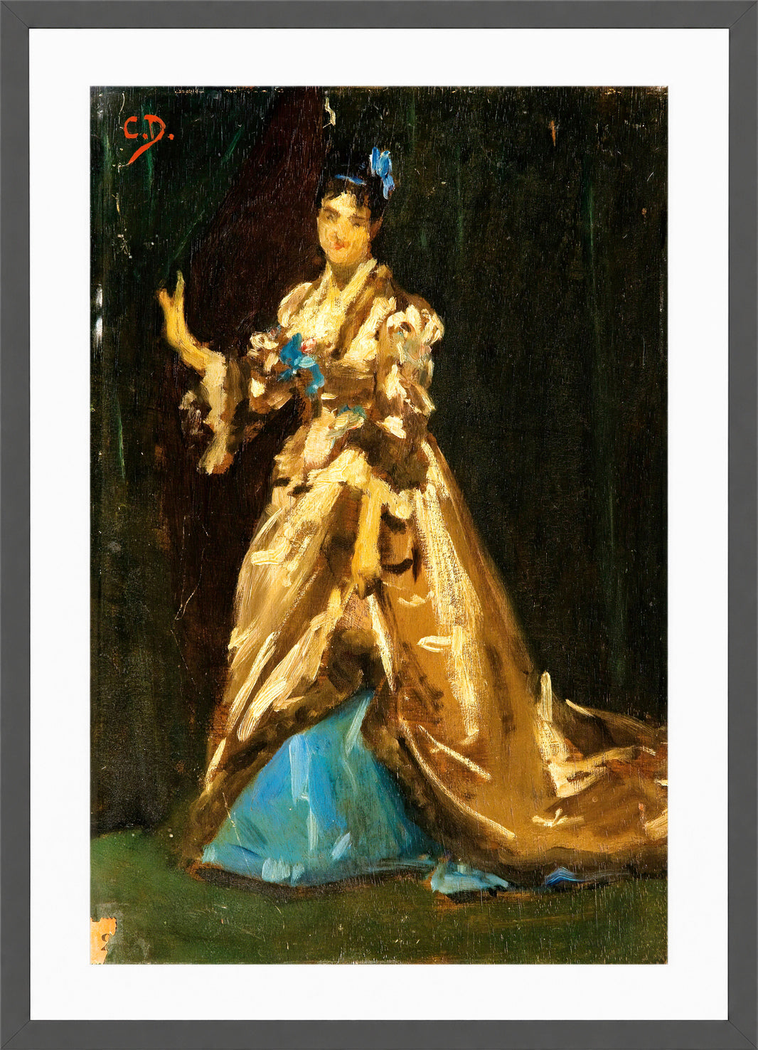 Carolus-Duran Print, Sketch for the Portrait of Mrs Feydeau — dark grey frame