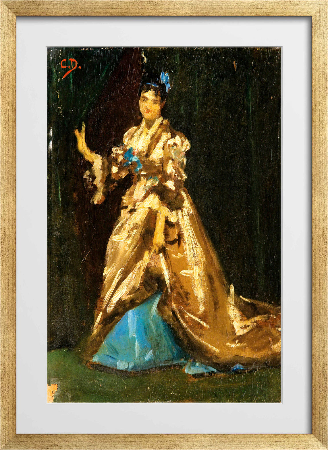 Carolus-Duran Print, Sketch for the Portrait of Mrs Feydeau — gold frame