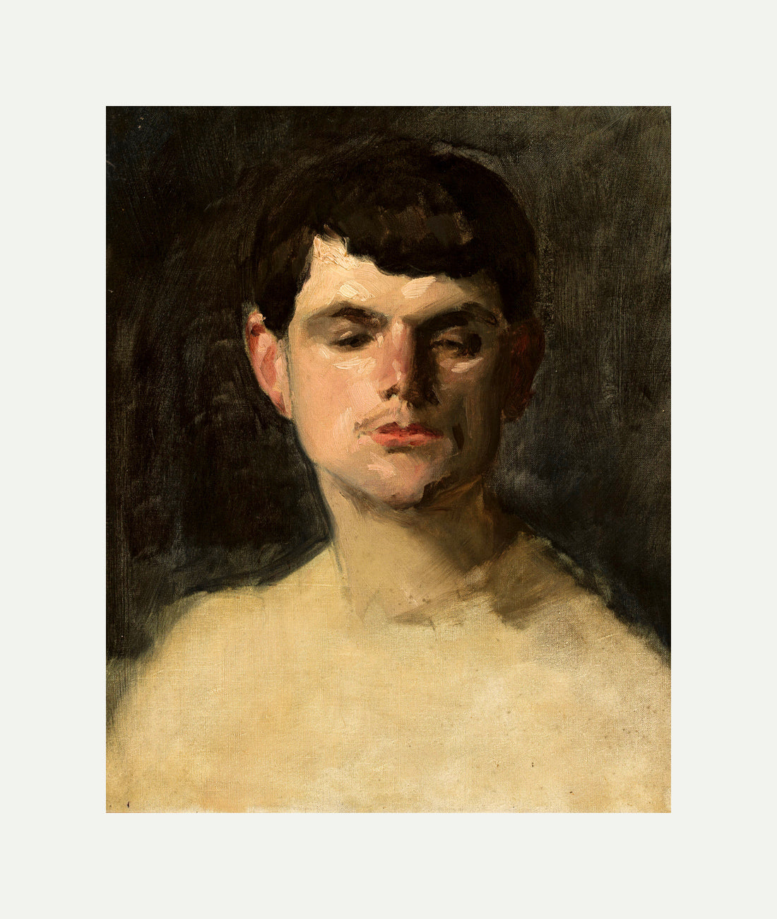 Carolus-Duran Print, Study of a Male Head (1885) — rolled canvas