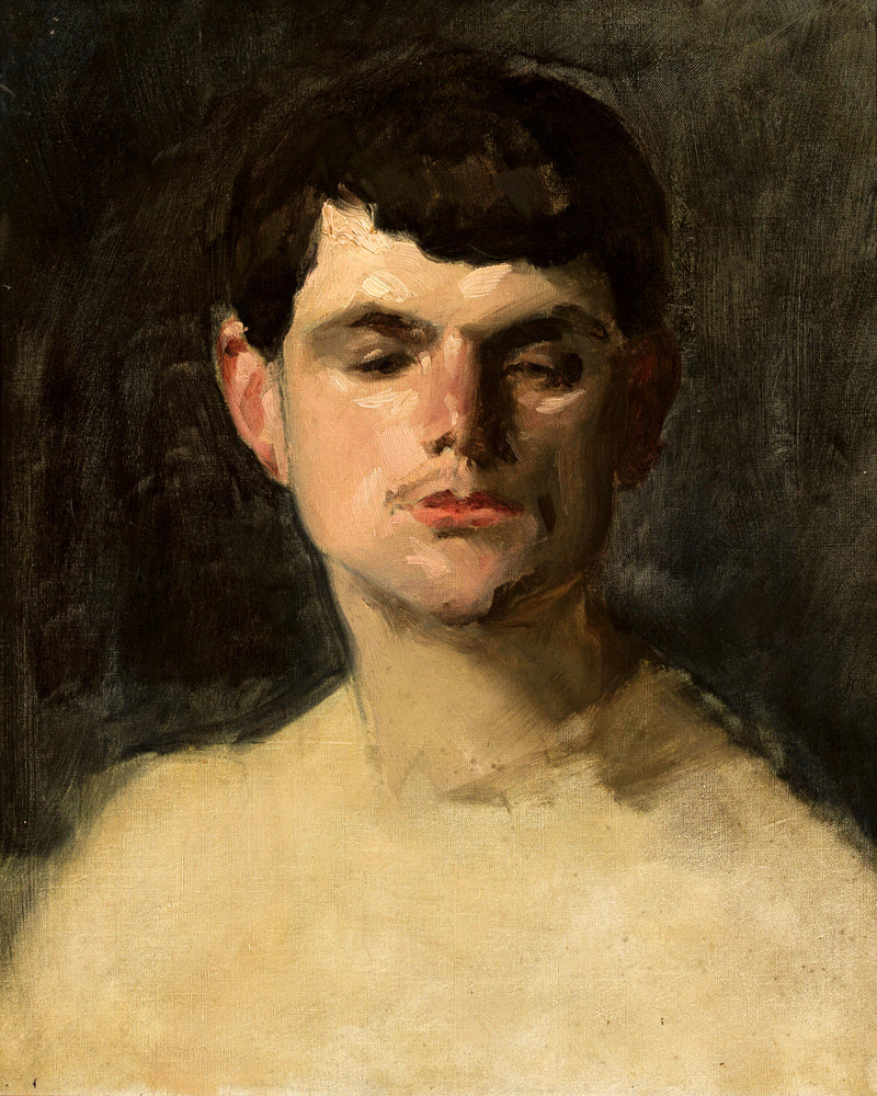 Carolus-Duran Print, Study of a Male Head (1885) — unframed