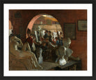 Charles Courtney Curran Print, An Alcove in the Art Students' League (1888) in a black frame