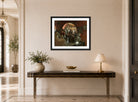 Charles Courtney Curran Print, An Alcove in the Art Students' League (1888) displayed above a console table