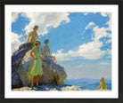Charles Courtney Curran Print, Bear Rocks in a black frame