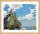 Charles Courtney Curran Print, Bear Rocks in a light oak frame