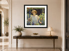 Charles Courtney Curran Print, Betty Gallowhur (Betty Newell) (1922) displayed above a console table