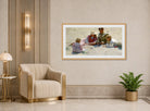Charles Courtney Curran Print, Children by the Seashore (1896) displayed in an Art Deco interior