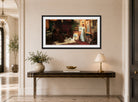 Charles Courtney Curran Print, Fair Critics (1887) displayed above a console table