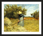 Charles Courtney Curran Print, Haytime (1887) in a black frame