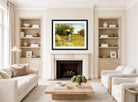 Charles Courtney Curran Print, Haytime (1887) displayed in a Scandinavian living room