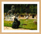 Charles Courtney Curran Print, In the Luxembourg (Garden) (1889) in a light oak frame