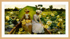Charles Courtney Curran Print, Lotus Lilies (1888) in a light oak frame
