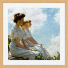 Charles Courtney Curran Print, On the Heights (c. 1909) in a light oak frame