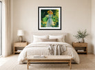 Charles Courtney Curran Print, Path of Flowers (1919) displayed above a bed