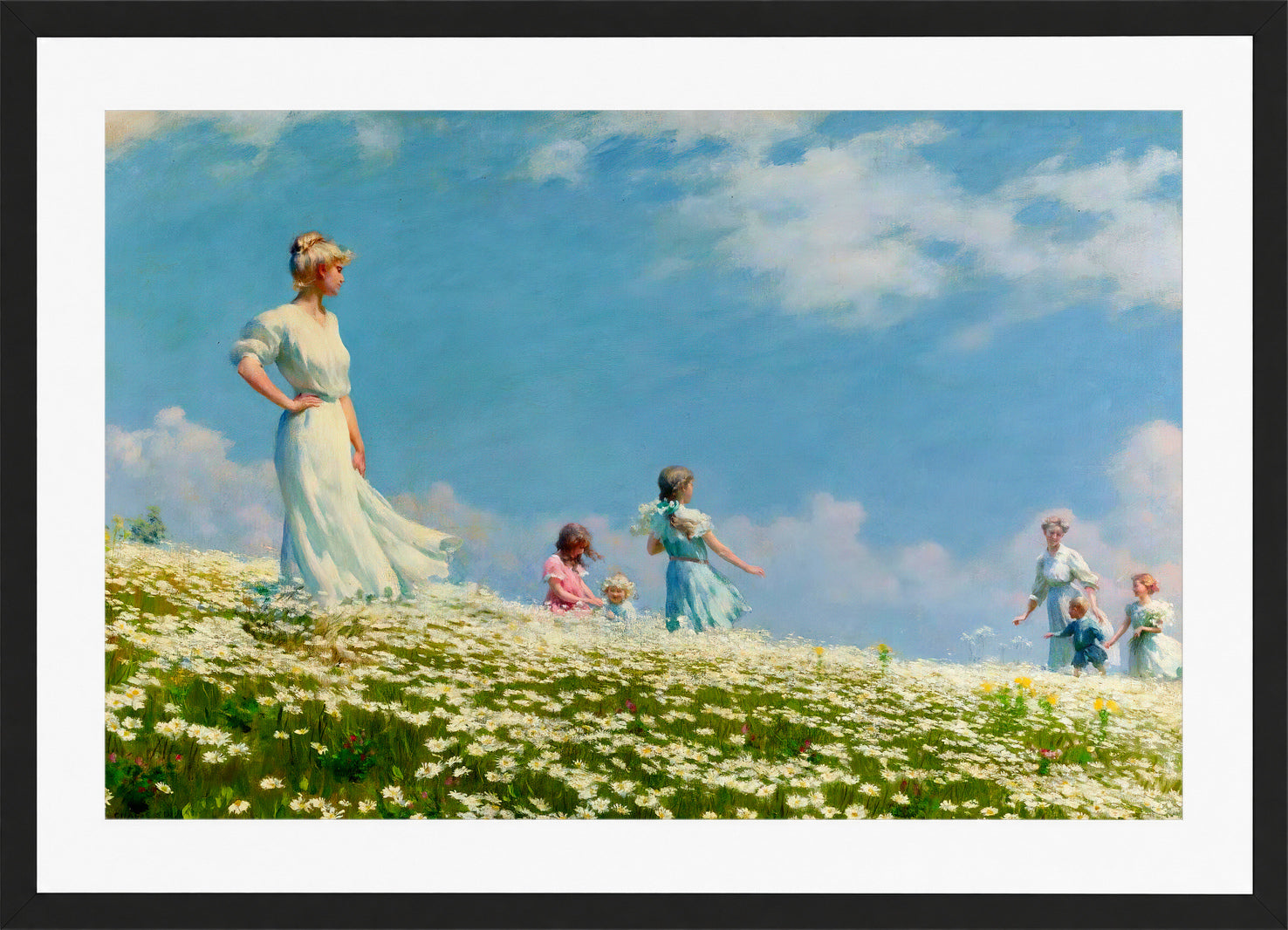 Charles Courtney Curran Print, Summer (1906) in a black frame
