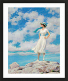 Charles Courtney Curran Print, Summy Sky (On the Summit) (c. 1918) in a black frame