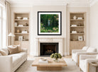 Charles Courtney Curran Print, The Edge of the Woods (1912) displayed in a Scandinavian living room
