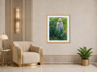Charles Courtney Curran Print, The Iris Bed (1891) displayed in an Art Deco interior