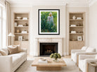 Charles Courtney Curran Print, The Iris Bed (1891) displayed in a Scandinavian living room