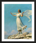 Charles Courtney Curran Print, The South Wind (The Breezy Day) (1917) in a black frame