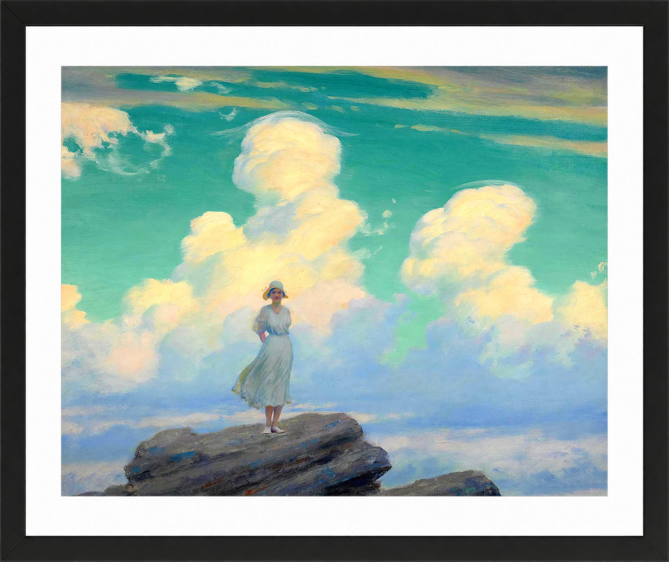 Charles Courtney Curran Print, The Veiled Cloud (1926) in a black frame