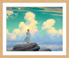 Charles Courtney Curran Print, The Veiled Cloud (1926) in a light oak frame