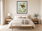 Charles Courtney Curran Print, Untitled displayed above a bed