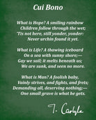 Cui Bono Poem By Thomas Carlyle, Typography Print