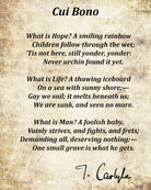 Cui Bono Poem By Thomas Carlyle, Typography Print