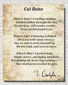 Cui Bono Poem By Thomas Carlyle, Typography Print