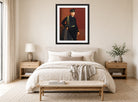 Edgar Degas Print, Achille De Gas in the Uniform of a Cadet (1856-1857) displayed above a bed