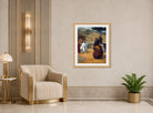 Edgar Degas Print, Alexander and Bucephalus (1861-1862) displayed in an Art Deco interior