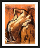 Edgar Degas Print, Après le bain, femme s’essuyant (1892) in a black frame