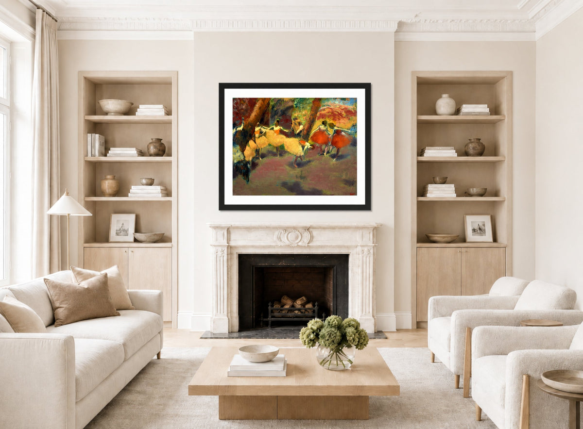 Edgar Degas Print, Before The Performance displayed in a Scandinavian living room