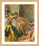 Edgar Degas Print, Breakfast after the Bath (1895-98) in a light oak frame