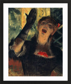 Edgar Degas Print, Café Singer (1879) in a black frame
