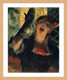 Edgar Degas Print, Café Singer (1879) in a light oak frame