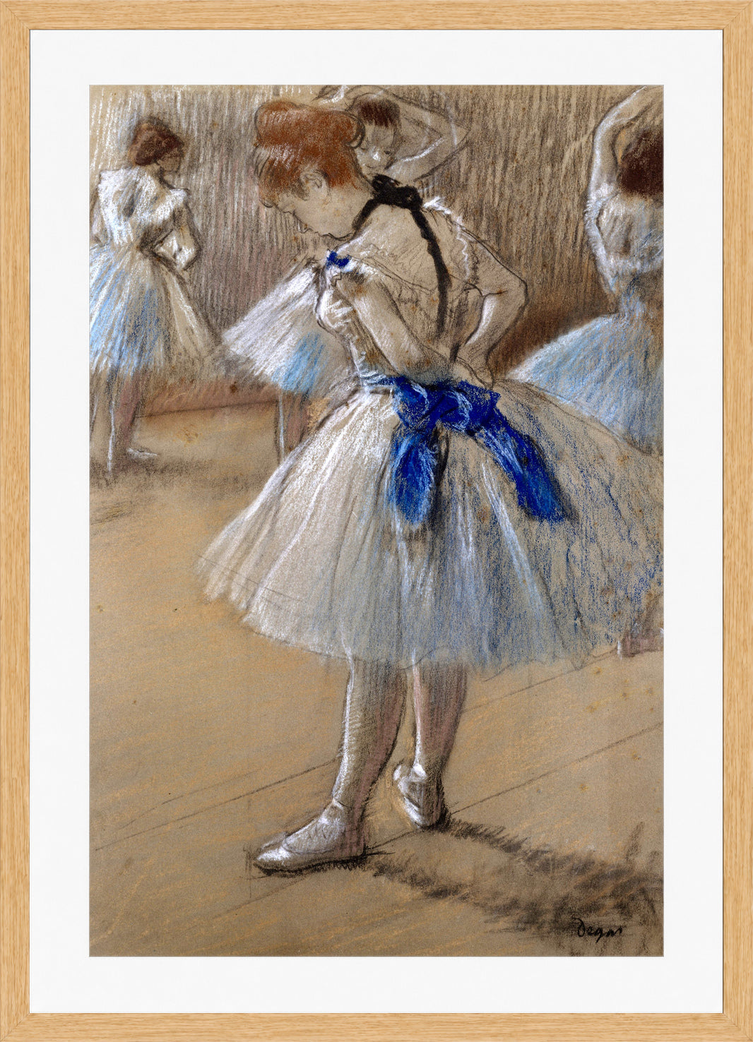 Edgar Degas Print, Dancer (ca in a light oak frame
