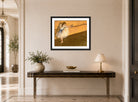 Edgar Degas Print, Danseuse à la barre (1877) displayed above a console table