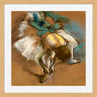 Edgar Degas Print, Danseuse attachant son chausson (1887) in a light oak frame