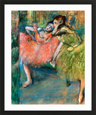 Edgar Degas Print, Danseuses Au Foyer (circa 1901) in a black frame