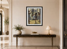 Edgar Degas Print, Danseuses dans une salle d’exercice (Trois Danseuses) (1873) displayed above a console table