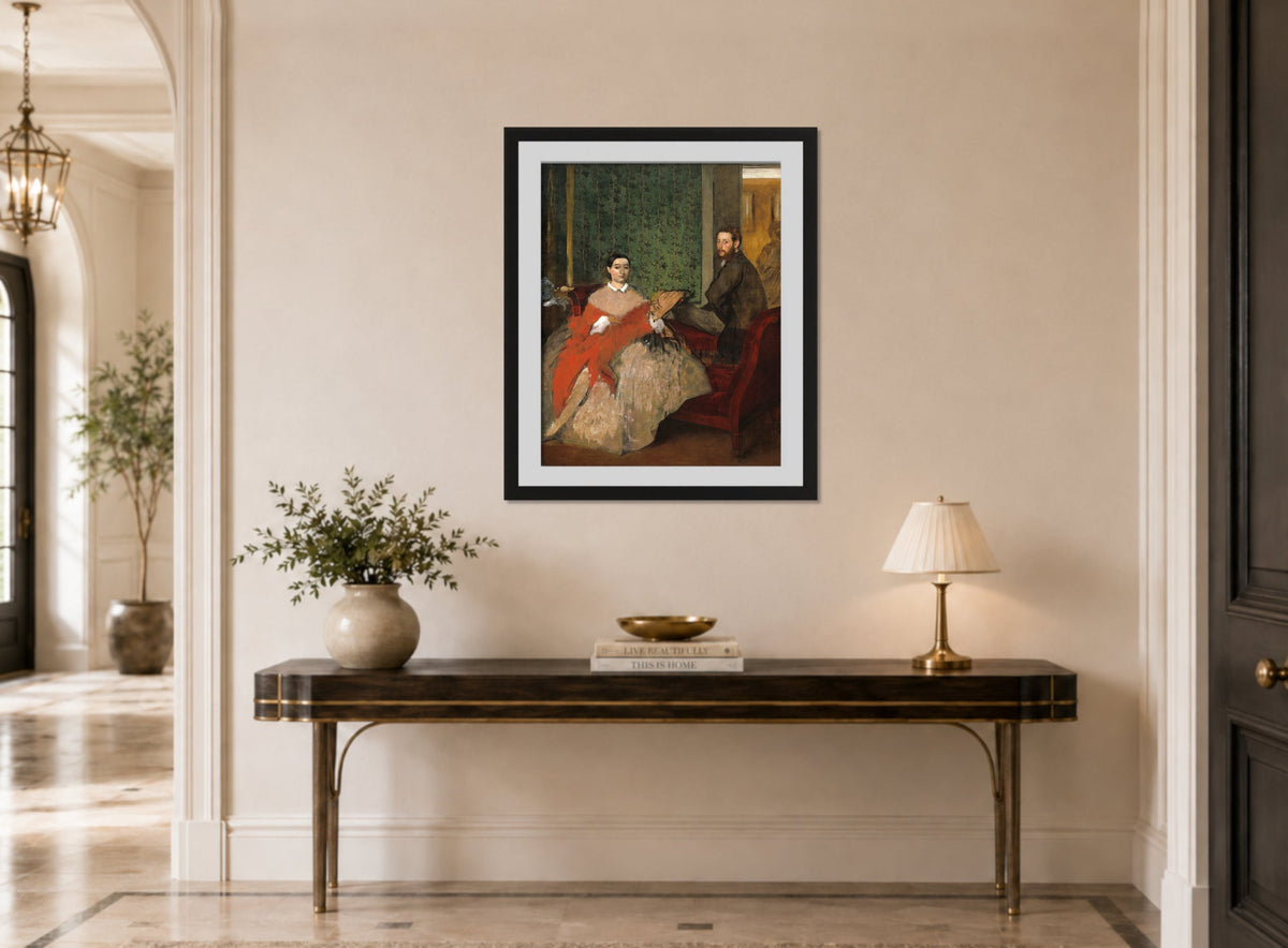 Edgar Degas Print, Edmondo and Thérèse Morbilli (c displayed above a console table