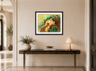 Edgar Degas Print, Esquisse pour un portrait de M. et Mme displayed above a console table