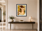 Edgar Degas Print, Femme nue, de dos, se coiffant (femme se peignant) (ca 1886-1888 displayed above a console table