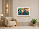 Edgar Degas Print, Femmes au bain displayed in an Art Deco interior