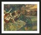 Edgar Degas Print, Four Dancers (c in a black frame