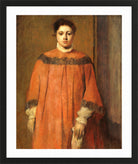 Edgar Degas Print, Girl in Red (c in a black frame