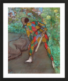 Edgar Degas Print, Harlequin (1885) in a black frame