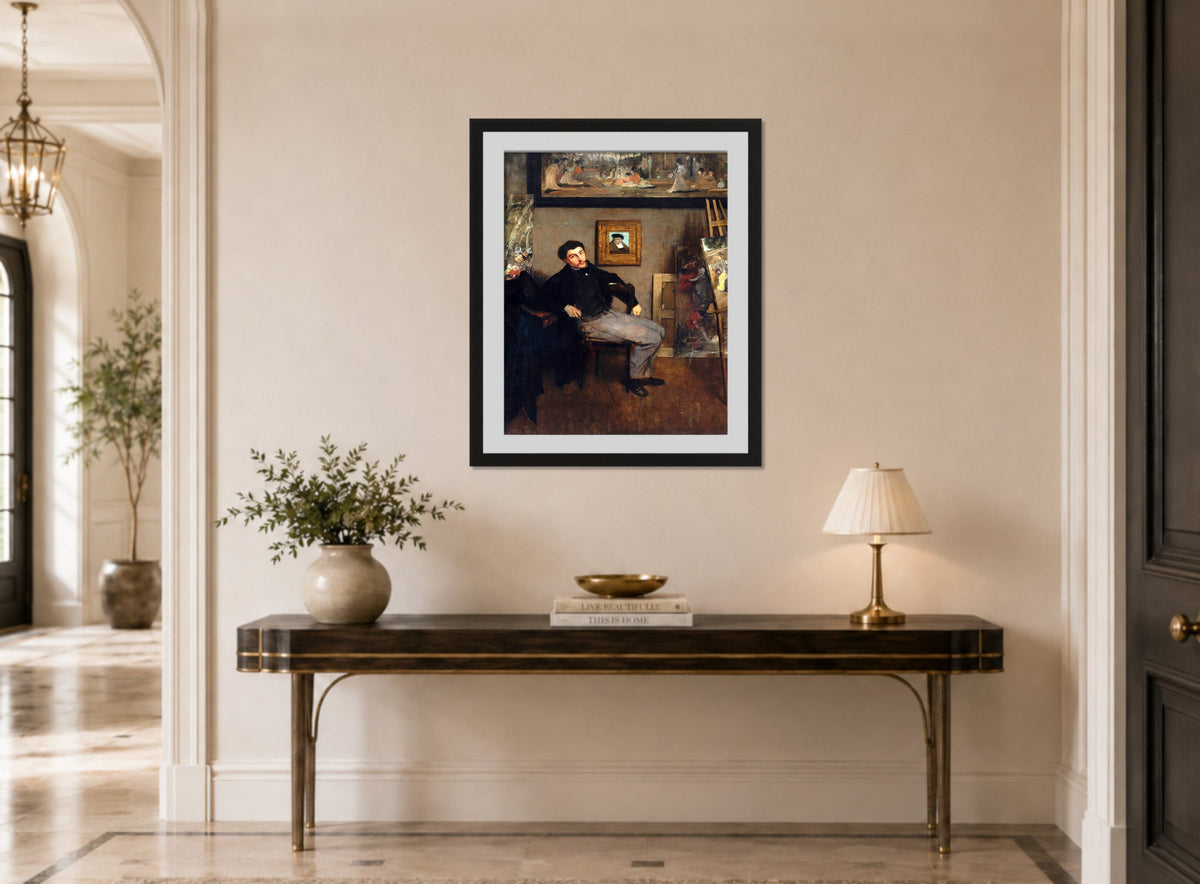 Edgar Degas Print, James-Jacques-Joseph Tissot (1836–1902) (ca displayed above a console table
